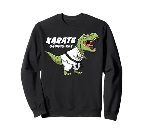 Karate Saurus Rex Lustiger T-Rex Dinosaurier Kinder Kampfsport Sweatshirt von FunWearVM