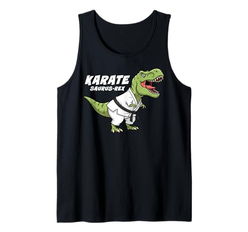 Karate Saurus Rex Lustiger T-Rex Dinosaurier Kinder Kampfsport Tank Top von FunWearVM