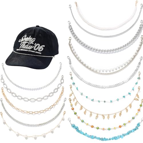 14 Stück Trucker Hut Kette Set mit Türkis und Böhmen Designs, Vintage Ethno Stil, Karabinerverschluss für einfache Befestigung 14 Stück Trucker Hut Kette Set mit Türkis und Böhmen Designs, Vintage Ethno Stil, Karabinerverschluss für einfache Befestigung von Funabridge