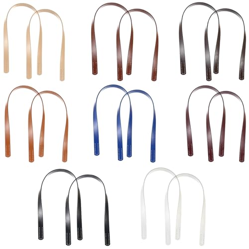 16 Stück PU-Ledergriffe mit Löchern zum Selbermachen, elegante Taschengriff für handgefertigte Taschen, 8 Farben, 60 cm lang, ideal für Clutches und Umhängetaschen von Funabridge