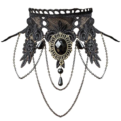Choker-Halskette aus Spitze mit Strasssteinen – einzigartiges Statement-Stück für Lolita-Stil Choker-Halskette aus Spitze mit Strasssteinen – einzigartiges Statement-Stück für Lolita-Stil von Funabridge
