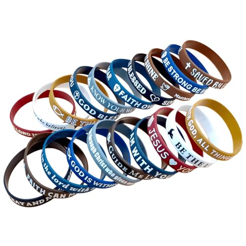 Funabridge Silikon-Armbänder mit Bibelvers, mehrfarbig, christliche Schrift, inspirierende tägliche Bibelzitate, ideal für religiöse Feiern Funabridge Silikon-Armbänder mit Bibelvers, mehrfarbig, christliche Schrift, inspirierende tägliche Bibelzitate, ideal für religiöse Feiern von Funabridge