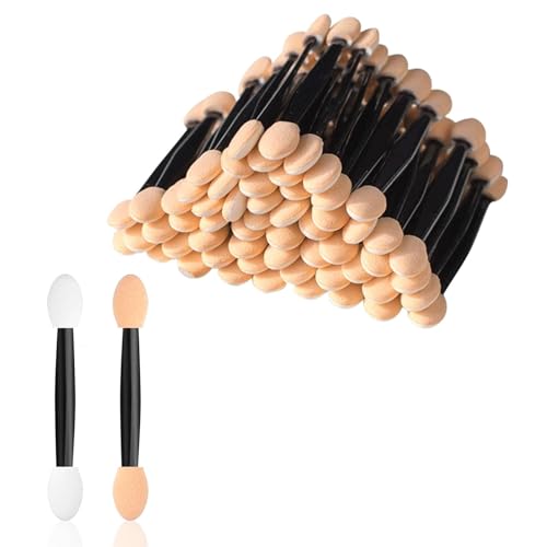 Funalix Lidschatten Applikator,50 Stück Lidschatten Pinsel Doppelseitige,Einweg Schwamm Schminkpinsel für präzises Schminken bei Erwachsenen, Mädchen und Damen Funalix Lidschatten Applikator,50 Stück Lidschatten Pinsel Doppelseitige,Einweg Schwamm Schminkpinsel für präzises Schminken bei Erwachsenen, Mädchen und Damen von Funalix