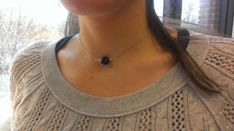 Mitternachts-Lila Facettierte Achat Und Silberkette Mitternachts-Lila Facettierte Achat Und Silberkette von FunandBaubles