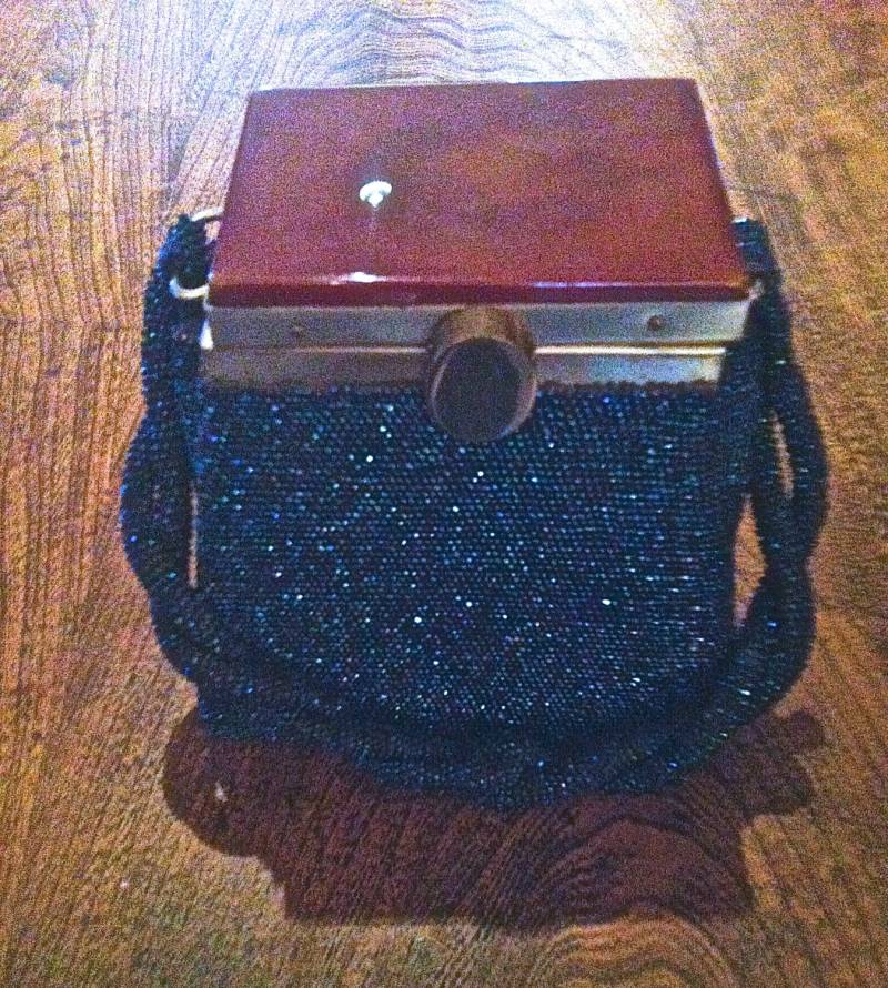 Kobalt Perlen & Lucite Abendtasche - Einzigartige Trapez-Box Mit Geflochtenem Griff Kobalt Perlen & Lucite Abendtasche - Einzigartige Trapez-Box Mit Geflochtenem Griff von FunctionalClassics