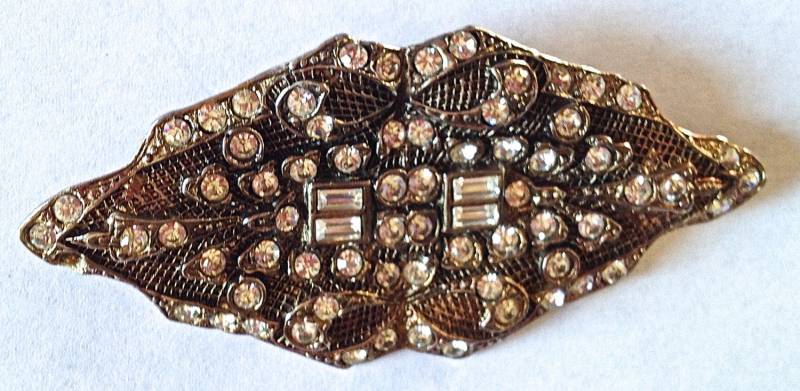 Vintage Strass Und Vergoldete Brosche von FunctionalClassics