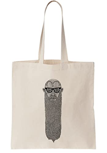 Cooler Bearded Man With Sun Glasses Canvas Tote Bag/Cooler Bart Mann mit Sonnenbrille Tragetasche aus Segeltuch, beige Cooler Bearded Man With Sun Glasses Canvas Tote Bag/Cooler Bart Mann mit Sonnenbrille Tragetasche aus Segeltuch, beige von Functon+