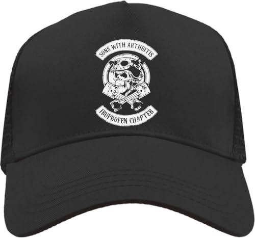 Functon+ Sons with Arthritis Ibuprofen Chapter Mesh Back Trucker Cap Adjustable Snapback Hat Black, Schwarz , Einheitsgröße von Functon+