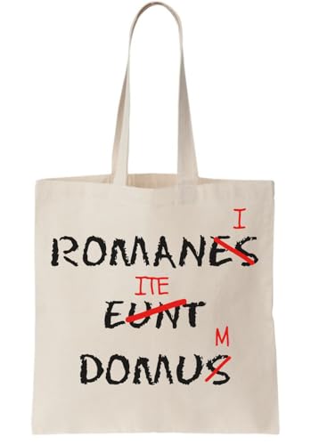 Romanes Eunt Domus Romani Ite Domum Canvas Tote Bag Natural, beige von Functon+
