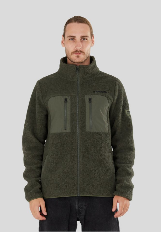 Fundango Fleecejacke Haven Hybrid warme Pile Jacke mit 3 Taschen von Fundango