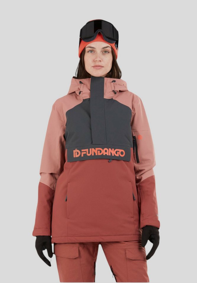 Fundango Winterjacke Birch ECO Logo Anorak Skijacke im Pulloverstil sorgt für vollständige Bewegungsfreiheit von Fundango