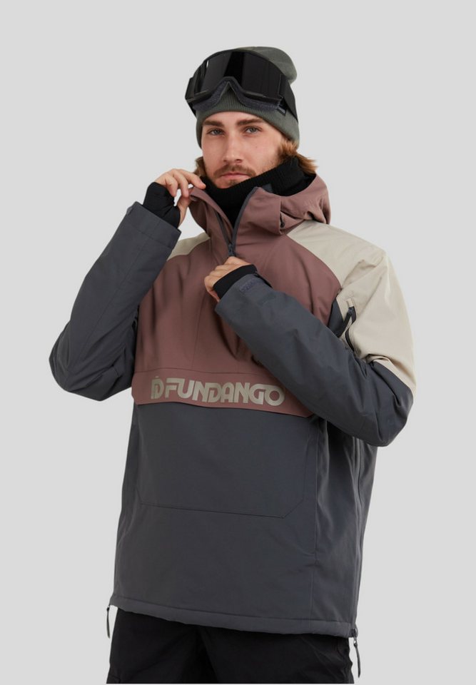 Fundango Winterjacke Burnaby Logo Anorak Skijacke im Pulloverstil sorgt für vollständige Bewegungsfreiheit von Fundango