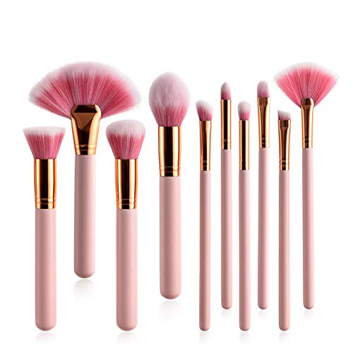 Funfob 10 StüCk/Set Make-Up Pinsel Set für Kosmetik Foundation Powder Blush Lidschatten Blending Make Up BüRste SchöNheits Werkzeug A von Funfob