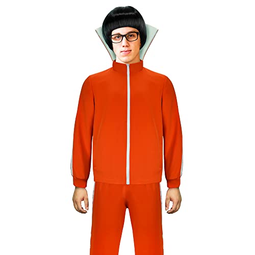 Funhoo Herren Orange Tracksuit Trainningsanzug Jacke mit Stehkragen Hose Sportkleidung Jogginganzug für Sport Outdoor Cosplay Kostüm Fancy Dress (Erwachsene, L) von Funhoo