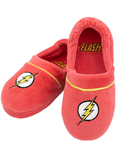 Funidelia | Flash Hausschuhe für Jungen Superhelden, DC Comics - Lustige Geschenke für Kinderan Weihnachten, Geburtstag und anderen Anlässen - Größe 28-30 - Rot von Funidelia