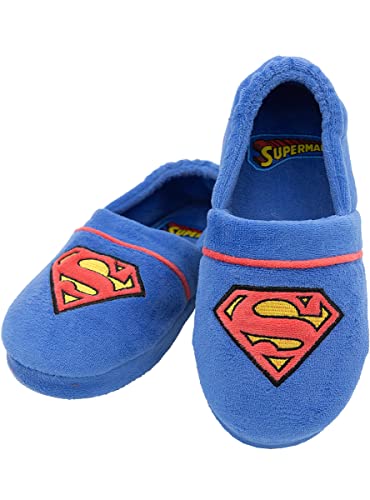 Funidelia | Superman Hausschuhe für Jungen Superhelden, DC Comics, Justice League - Lustige Geschenke für Kinderan Weihnachten, Geburtstag und anderen Anlässen - Größe 28-30 - Blau von Funidelia