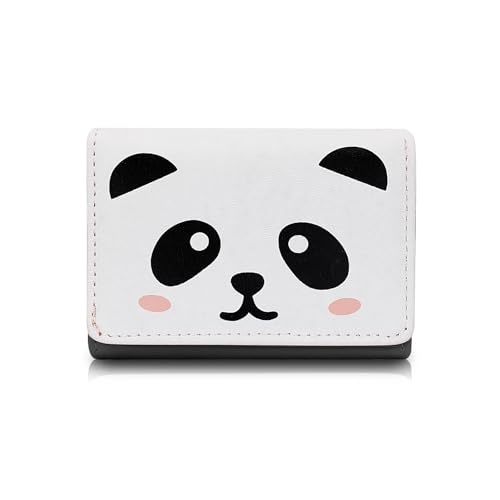 FuninCrea Damen Geldbörse Portemonnaie PU Leder Geldbörse mit Mehrere Kartenfächer und Fächer Lady Kreditkartenetui mit Reißverschluss Solide Brieftasche mit Stickmuster für Frauen Mädchen, Schwarz von FuninCrea