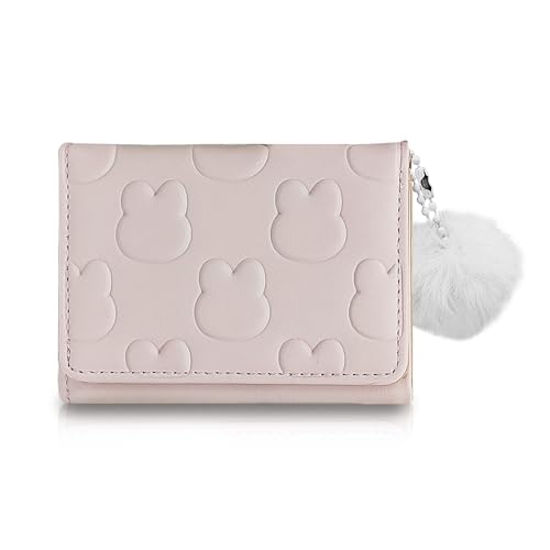 FuninCrea Geldbörse für Damen, PU-Leder, kleine Geldbörsen mit mehreren Kartenfächern, tragbarer Kreditkartenhalter für Damen, süße Geldbörse mit Herz-ID-Fenster, Plüschball, Pink, Niedlich FuninCrea Geldbörse für Damen, PU-Leder, kleine Geldbörsen mit mehreren Kartenfächern, tragbarer Kreditkartenhalter für Damen, süße Geldbörse mit Herz-ID-Fenster, Plüschball, Pink, Niedlich von FuninCrea