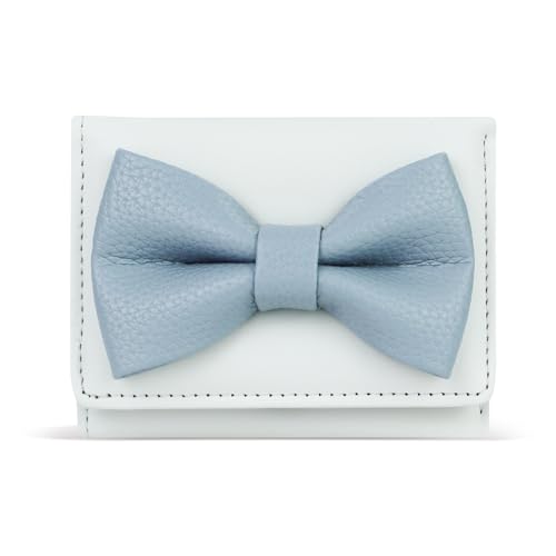 FuninCrea Kleine Geldbörsen für Damen, dreifach gefaltetes Kreditkartenetui für Frauen mit 1 Geldfach, kompakte Damengeldbörse mit 5 Kartenfächern, Blau, 10.5 x 8 x 2 cm, Einfach von FuninCrea