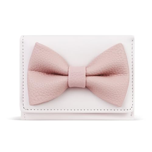 FuninCrea Kleine Geldbörsen für Damen, dreifach gefaltetes Kreditkartenetui für Frauen mit 1 Geldfach, kompakte Damengeldbörse mit 5 Kartenfächern, Pink, 10.5 x 8 x 2 cm, Einfach von FuninCrea