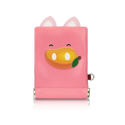 FuninCrea Kleines Portemonnaie Damen Kreative Cartoon Frucht Tier Münzbörsen für Damen und Mädchen, PU-Leder Damen Portemonnaie Automatischer Schrapnellverschluß Karten Geldbeutel Damen (Stil 3) von FuninCrea