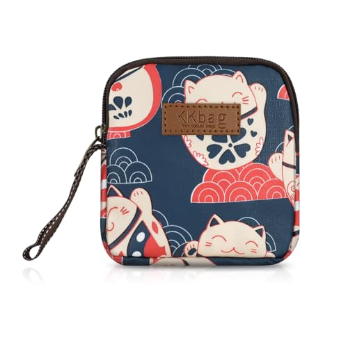 FuninCrea Kleines Portemonnaie Damen mit Reißverschluss, Wasserdicht Mini Geldbeutel Damen Tragbar Münzbeutel für Frauen und Mädchen, Niedliches Coin Purse für Kleingeld Karte Quittung (B-Blau) von FuninCrea