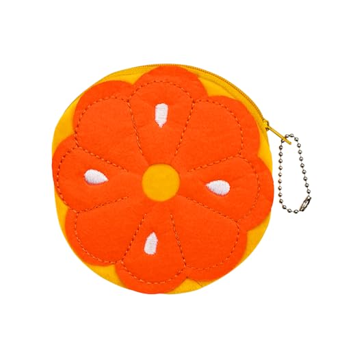 FuninCrea Münzbörsen für Damen, Kreativer Plüsch in Form von Früchten Kleines Portemonnaie Damen Münzbeutel Niedlicher Cartoon Münztaschen Geldbörse Damen Klein für Münzen (Stil 2-1 Packung) von FuninCrea
