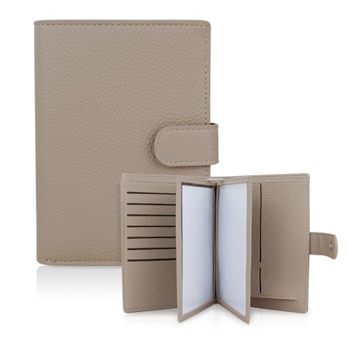 FuninCrea Passport Hülle Familie Reisepasshülle für 4 mit 22 Kreditkartenfächern, Kunstleder Brieftasche Damen Multifunktional Ausweismappe Tragbar Passport Reise Wallet Geeignet für Reisen (Grau) von FuninCrea