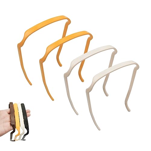 FuninCrea Sonnenbrillen-Stirnband, Kunststoff, lockiges Haar, unsichtbarer Haarreif, rutschfest, Sonnenbrillenform, Stirnband für lockiges, dickes Haar (weiß + gelb) von FuninCrea