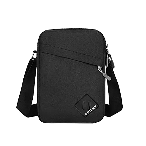 FuninCrea Umhängetasche für Herren, Schultertasche für Herren aus Nylon mit Reißverschluss und verstellbarem Schultergurt, wasserdichte kleine Schultertasche für Herren mit mehreren Taschen von FuninCrea