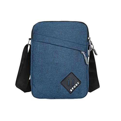 FuninCrea Umhängetasche für Herren, Schultertasche für Herren aus Nylon mit Reißverschluss und verstellbarem Schultergurt, wasserdichte kleine Schultertasche für Herren mit mehreren Taschen von FuninCrea