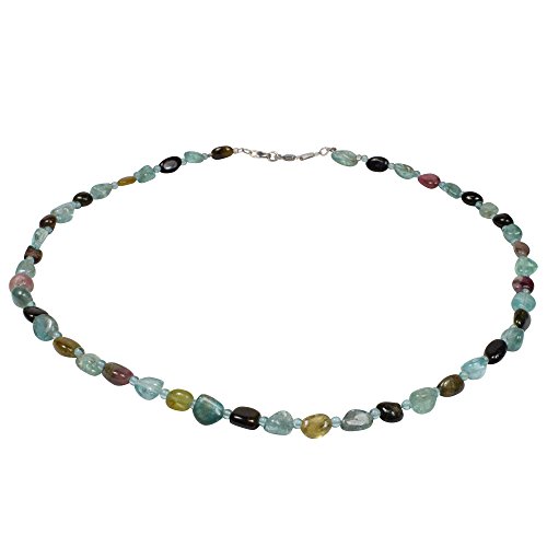 Edelstein Kette - Apatit Turmalin Collier, 925oo Silber Schloss, ca. 47 cm von Funk-Collier