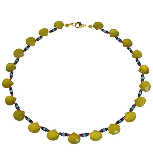 Funk-Collier Koreanische Jade mit Rubin, Saphir und Apatit, 925oo Silber Schloss, Damen von Funk-Collier