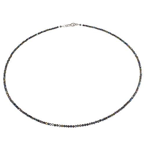 Funk-Collier Rainbow Spinell, Ø ca. 2 mm, 925oo Silber Schloß, Damen, ca. 45 cm von Funk-Collier
