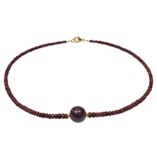 Rubin Collier mit Rubin-Kugel, ca. Ø 14.5 mm, 925oo Silber vergoldet, ca. 46.5 cm von Funk-Collier