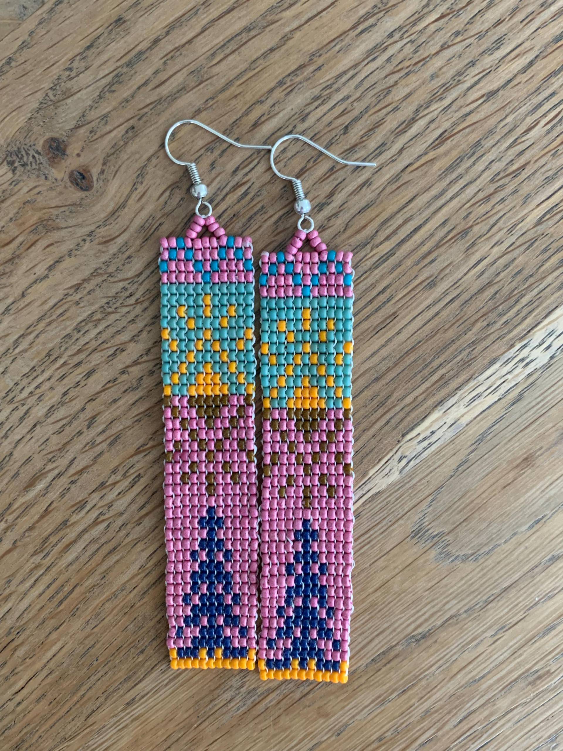 Handgemachte Miyuki Perlenohrringe Im Ethno Stile Boho Design Ihn Rosa & Gelb Statement Schmuck Handgemachte Miyuki Perlenohrringe Im Ethno Stile Boho Design Ihn Rosa & Gelb Statement Schmuck von StudioSandvalla