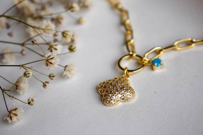 Vierblättrigem Kleeblatt Glücksarmband Vergoldetes Damen Armband Edelstahl Eleganter Glücksbringer Geschenk Weihnachtsgeschenk Für Frauen von Funkeledel