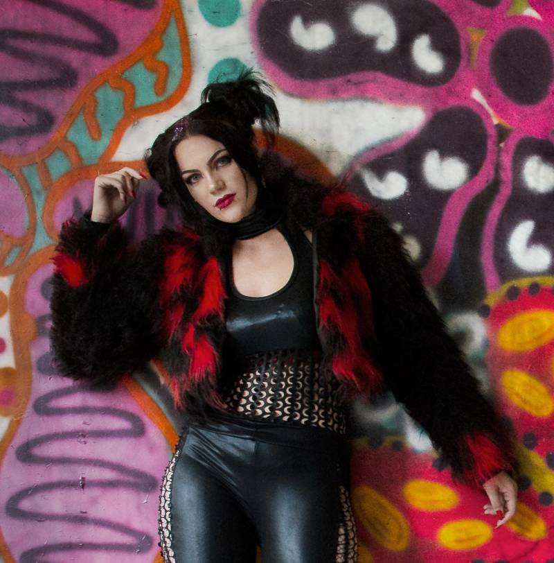 Funki-B Faux Pelz Flauschige Gemütliche Gefüttert Crop Jacke Mantel Top Camo Gothic Rave Cyber Dress Up Kostüm Viele Farben Alternative Voll von FunkiBClubwear