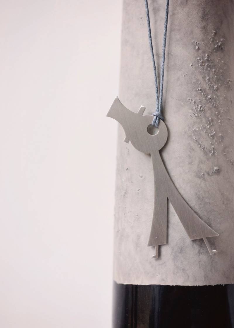 Boi Figure Minimalist Halskette-Laser Cut Edelstahl-Boy-Halskette-Wachs-Cord Halskette-Minimalist Design Everyday Schmuck von FunkibyFoivi