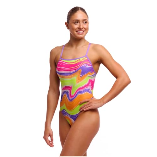 Funkita Colour Contour Badeanzug Damen zum Binden chlorresistent und schnelltrocknend, Größe:38 von Funkita