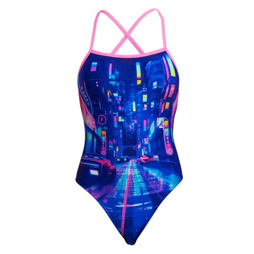 Funkita Cyber City Badeanzug für Damen chlorresistent und schnelltrocknend, Größe:40 von Funkita