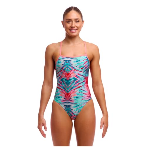 Funkita Ripple Reflect Badeanzug für Damen Blickdicht und hoher Beinausschnitt, Größe:38 von Funkita