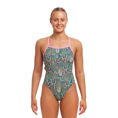 Funkita Spring Flight Badeanzug für Damen chlorresistent schnelltrocknend und UV Schutz 50+, Größe:36 von Funkita