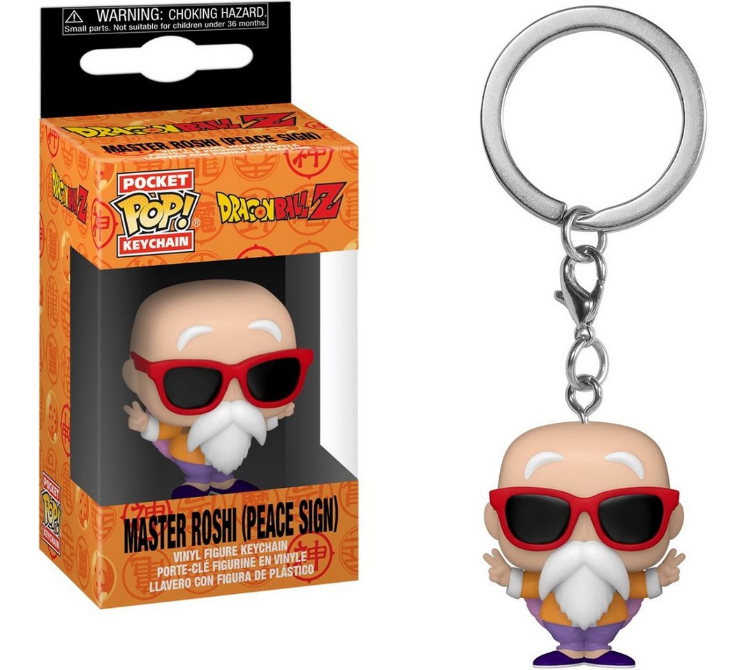 Funko Schlüsselanhänger Dragon Ball Z Master Roshi Peace Sign Pocket Pop! von Funko