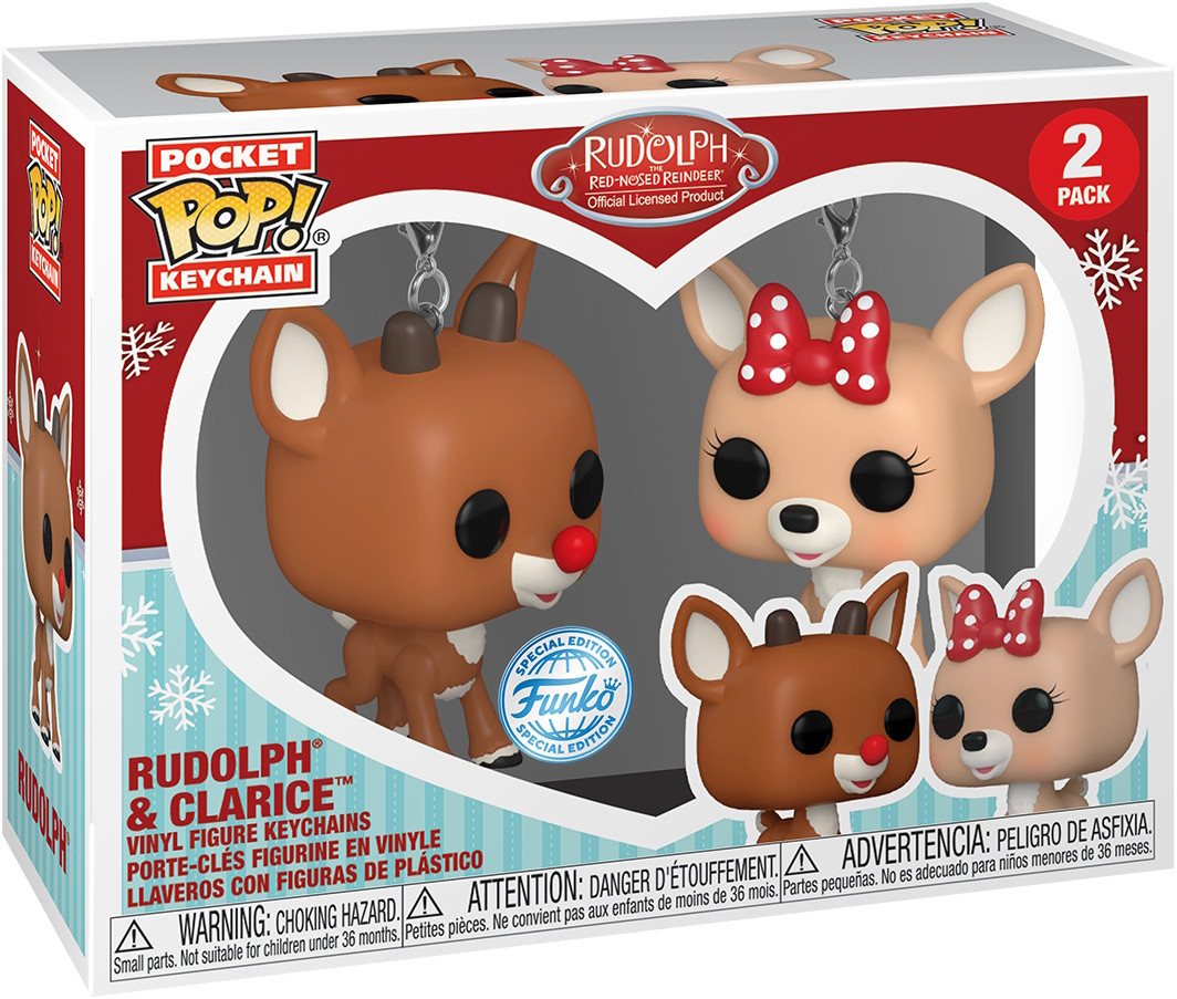 Funko Schlüsselanhänger Rudolph & Clarice 2 Pack Pocket POP! Keychain von Funko