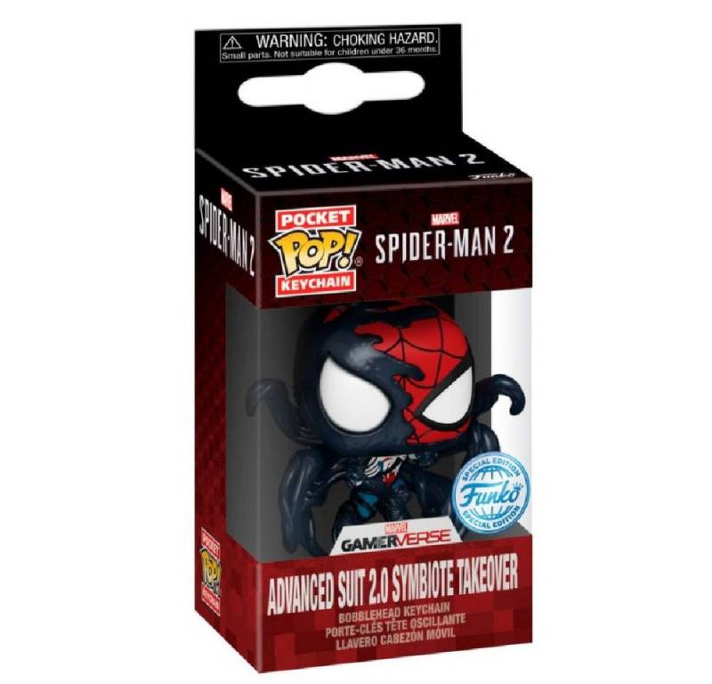 Funko Schlüsselanhänger Spider-Man 2 Advanced Suit 2.0 Symbiote Takeover - Pocket POP - Keycha von Funko