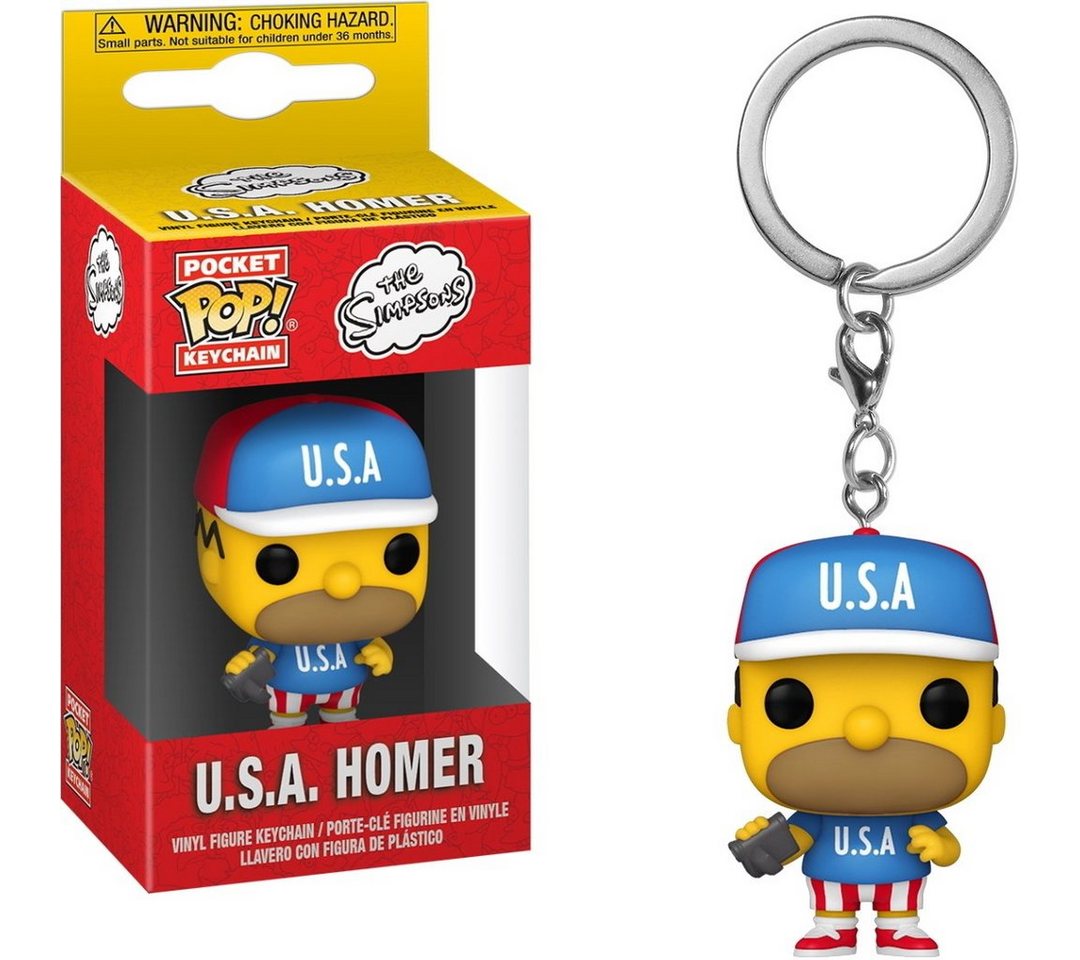 Funko Schlüsselanhänger The Simpsons - U.S.A. Homer Pocket Pop! von Funko