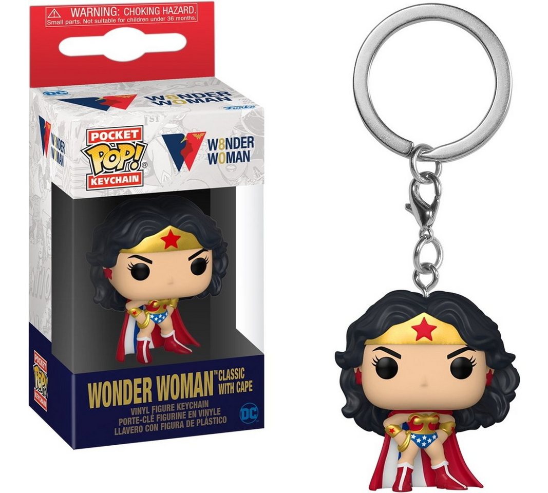 Funko Schlüsselanhänger Wonder Woman Classic with Cape Pocket POP Keychain Funko Schlüsselanhänger Wonder Woman Classic with Cape Pocket POP Keychain von Funko