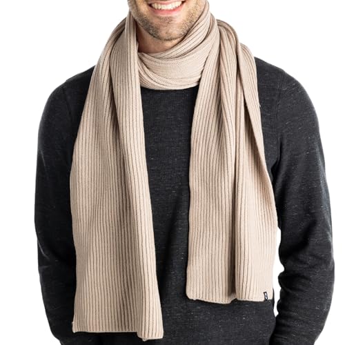 Funky Junque Schal für Herren Rippstrick Winter Schals Frauen Kaltes Wetter Unisex Dicker Langer Weicher Strickhalswärmer, Beige, Einheitsgröße von Funky Junque