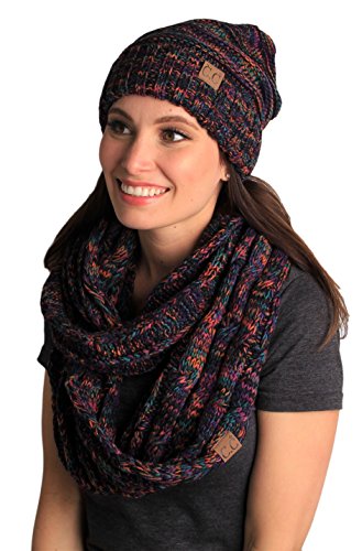 Funky Junque Übergroße Slouchy Beanie mit passendem Infinity Schal - - Einheitsgröße von Funky Junque